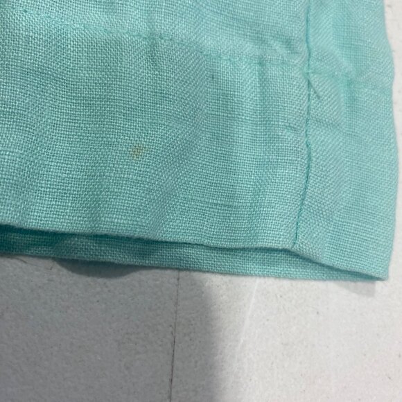 JM Collection Linen Top Womens Size 14 Teel Button Up 3/4 Sleeves Studded Pocket - Picture 13 of 14